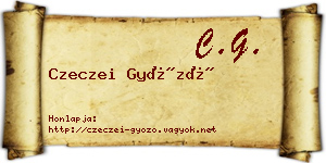Czeczei Győző névjegykártya